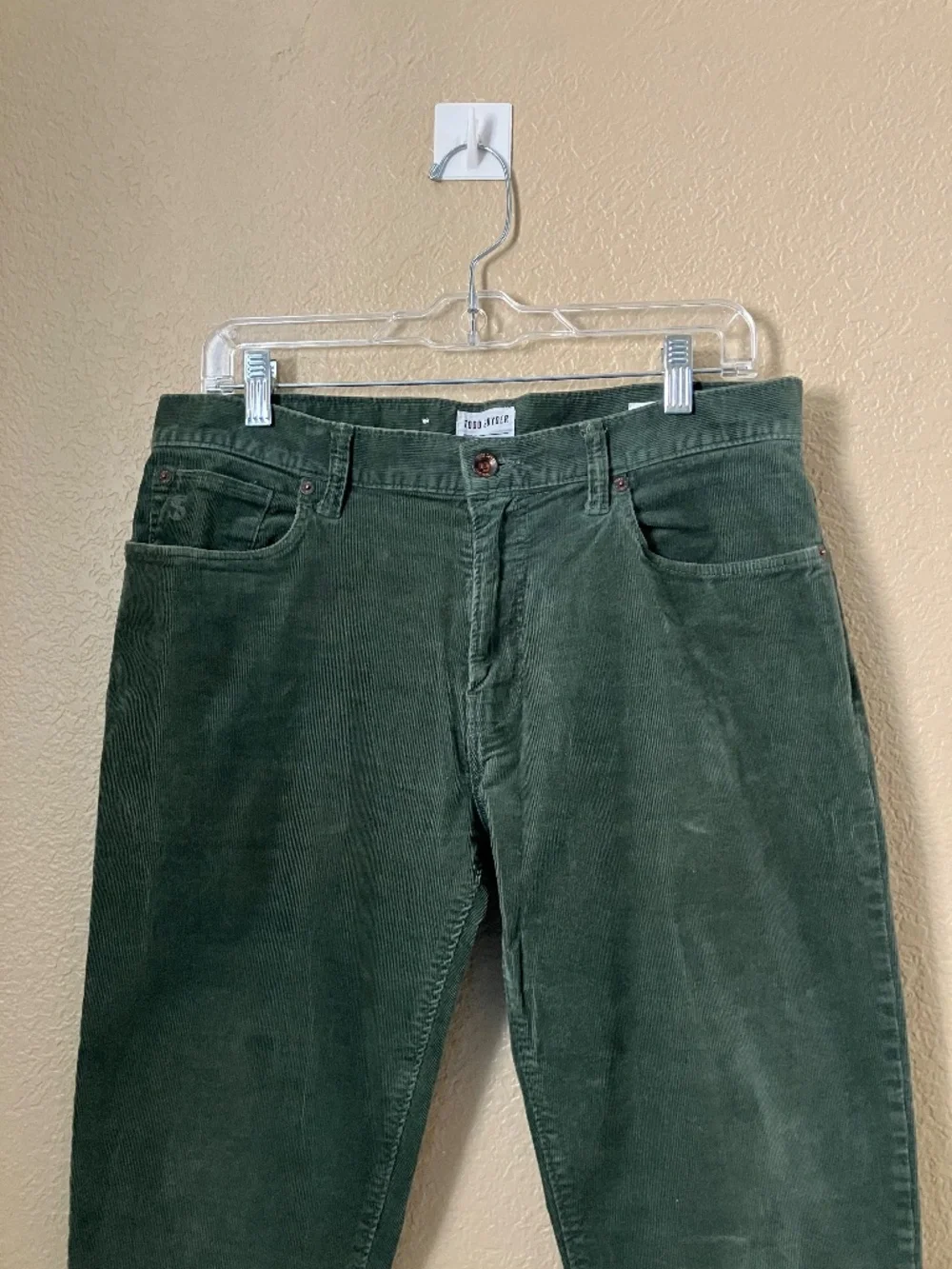 Todd Snyder Stretch 5 Pocket Corduroy Pants Size 31 x 29 Slim Fit Olive Green